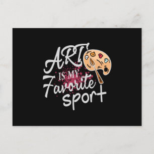 Kunst is mijn favoriete sporthedele rode spuit briefkaart