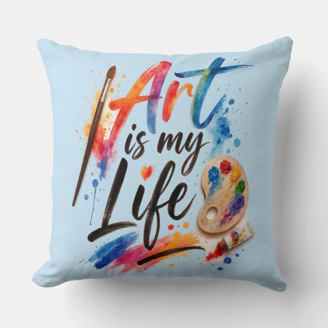 Kunst is mijn leven kussen (Voorkant)