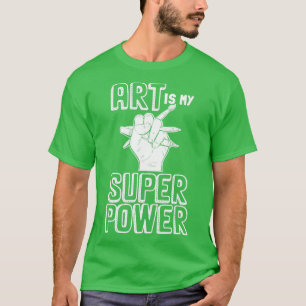 Kunst is mijn Superpower-schilderende ketting T-shirt