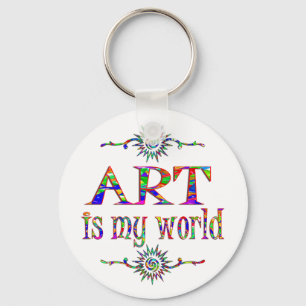 Kunst is mijn wereld sleutelhanger