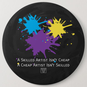 Kunst is niet goedkoop ronde button 6,0 cm