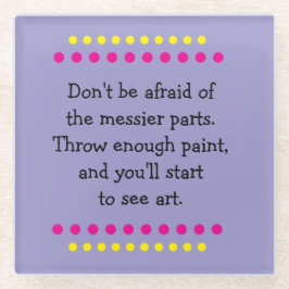 Kunst is rommelig glazen onderzetter