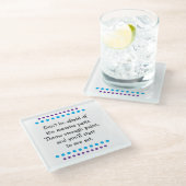 Kunst is rommelig glazen onderzetter (Schuin)