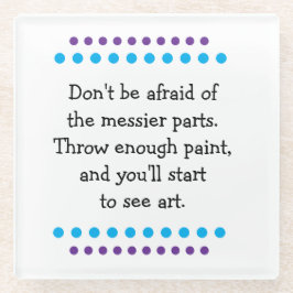 Kunst is rommelig glazen onderzetter