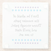 Kunst is rommelig glazen onderzetter (Achterkant)