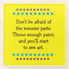 Kunst is rommelig glazen onderzetter