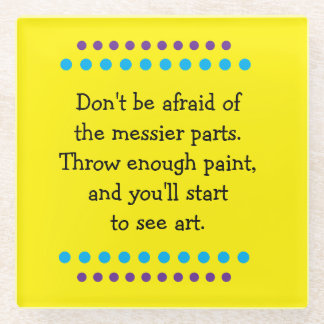 Kunst is rommelig glazen onderzetter