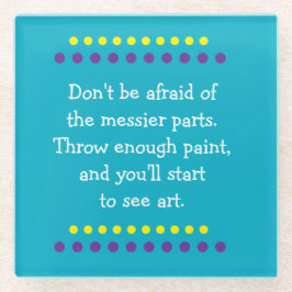 Kunst is rommelig glazen onderzetter