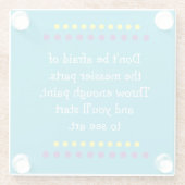 Kunst is rommelig glazen onderzetter (Achterkant)