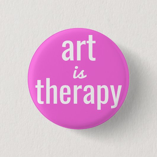 Kunst is Therapy Pink Button (Voorkant)