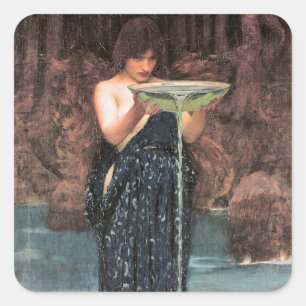 Kunst John W. Waterhouse Circe Invidiosa Vierkante Sticker