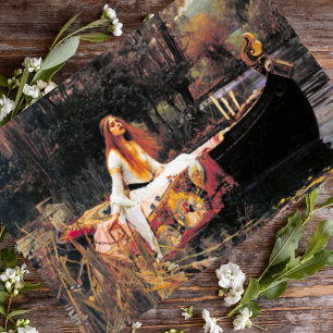  Kunst John W. Waterhouse Lady of Shalott Briefkaart