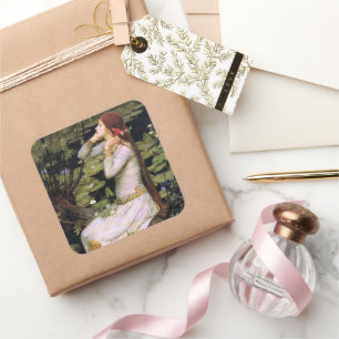 Kunst John W. Waterhouse Ophelia Vierkante Sticker