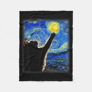 Kunst kat sterrenhemel Kunst kat Kattenliefhebber Fleece Deken