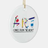 Kunst komt uit het hart keramisch ornament (Rechts)