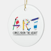 Kunst komt uit het hart keramisch ornament (Links)