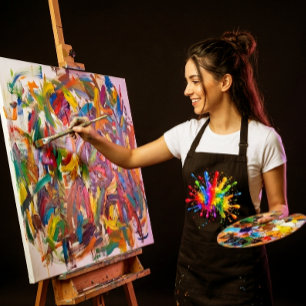 Kunst Kunstenaar Schilder Kleurrijk Schilderij Schort