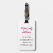  kunst meisje met letter, personaliseren bagagelabel (Achterkant verticaal)