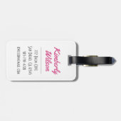  kunst meisje met letter, personaliseren bagagelabel (Achterkant horizontaal)