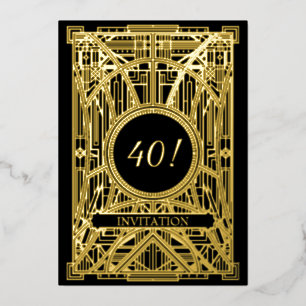 Kunst met 20s-kunst Deco Grote Gatsby Folie Uitnodiging