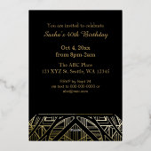 Kunst met 20s-kunst Deco Grote Gatsby Folie Uitnodiging (Achterkant)