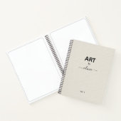 Kunst met aangepaste naam Beige Faux Canvas Notitieboek (Binnen)