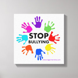 Kunst met Bullying Canvas stoppen Afdruk