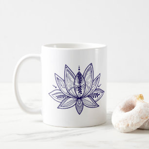 Kunst met complexe Lotus Flower Distress Line Koffiemok