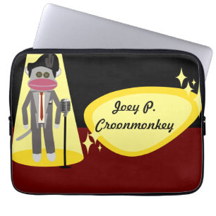 Kunst met de zwarte aap Singer Fun Character Laptop Sleeve