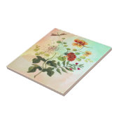 Kunst met  flora-flessenillustraties tegeltje (Zijkant)