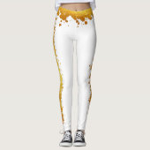 Kunst met goudoliereserve Luxe Side Stripe Splatte Leggings (Voorkant)