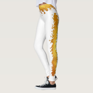 Kunst met goudoliereserve Luxe Side Stripe Splatte Leggings