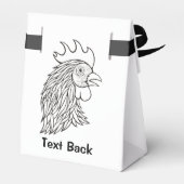 Kunst met hoofdlijn van Rooster Bedankdoosjes (Achterkant)