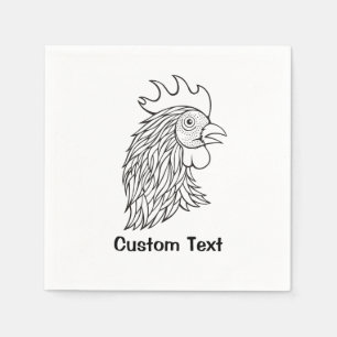 Kunst met hoofdlijn van Rooster Servet