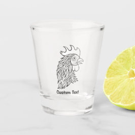 Kunst met hoofdlijn van Rooster Shot Glas