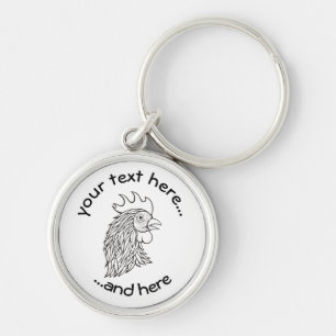 Kunst met hoofdlijn van Rooster Sleutelhanger