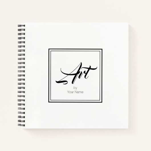 Kunst met Jouw naam in Border Sketchbook-laptop Notitieboek (Voorkant)