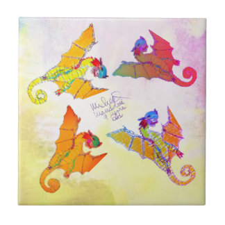 Kunst met keramische tegels van Micheal Dragon Tegeltje