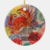 Kunst met krabben keramisch ornament (Achterkant)