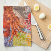 Kunst met krabben theedoek (Quarter Fold)