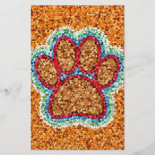 Kunst met lage poly Dog Paw Briefpapier