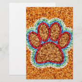 Kunst met lage poly Dog Paw Briefpapier (Voorkant / Achterkant)