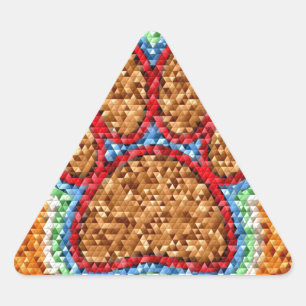 Kunst met lage poly Dog Paw Driehoek Sticker