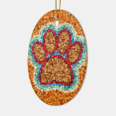 Kunst met lage poly Dog Paw Keramisch Ornament (Links)