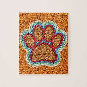 Kunst met lage poly Dog Paw Legpuzzel