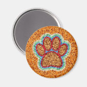 Kunst met lage poly Dog Paw Magneet (Voorkant / Achterkant)