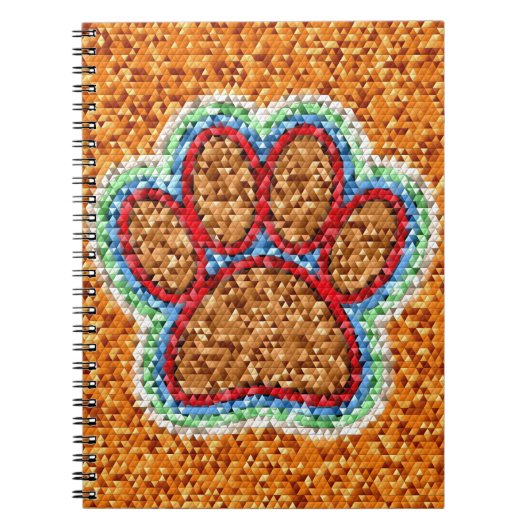 Kunst met lage poly Dog Paw Notitieboek (Voorkant)