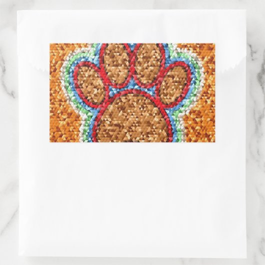 Kunst met lage poly Dog Paw Rechthoekige Sticker (Tas)