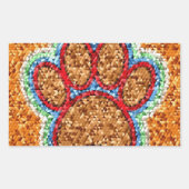 Kunst met lage poly Dog Paw Rechthoekige Sticker (Voorkant)
