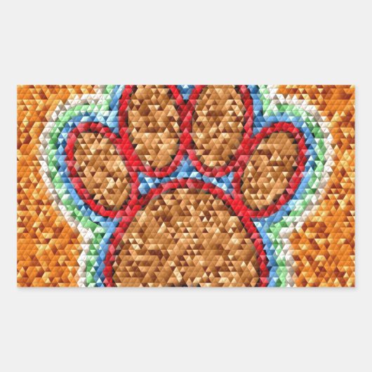 Kunst met lage poly Dog Paw Rechthoekige Sticker (Voorkant)